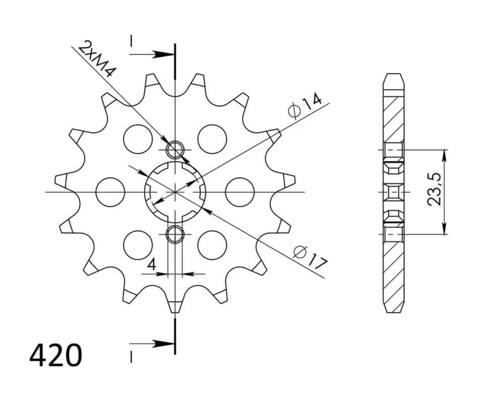 Řetězové kolečko SUPERSPROX CST-1128:14 14 zubů, 420 Nejlepší Volba