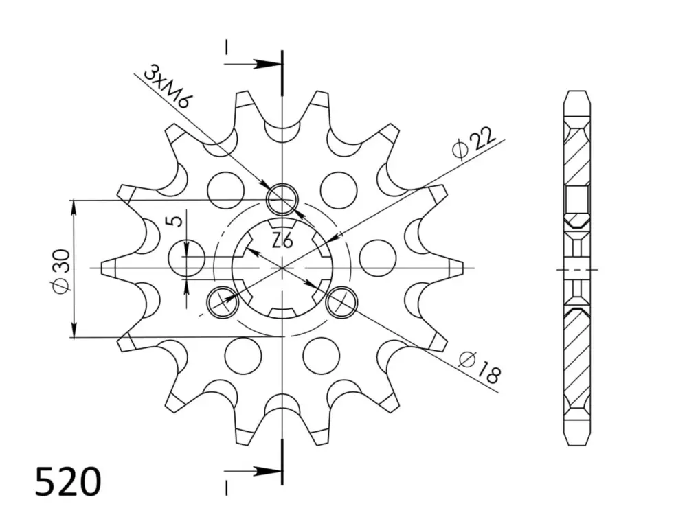 Řetězové kolečko SUPERSPROX CST-1445:14 14 zubů, 520 Nejlepší Volba