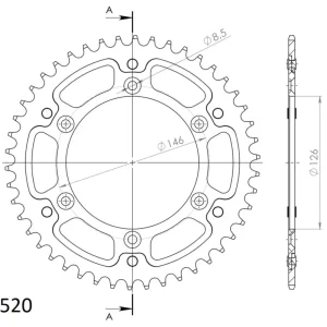 Rozeta SUPERSPROX STEALTH RST-808:46-BLU modrá 46 zubů, 520 Must-Have