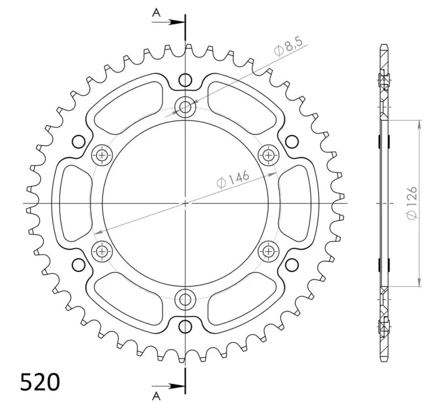 Rozeta SUPERSPROX STEALTH RST-808:46-BLU modrá 46 zubů, 520 Must-Have