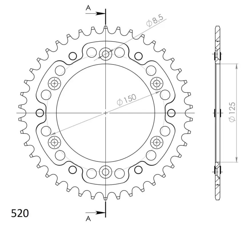 Víkendová Akce Rozeta SUPERSPROX STEALTH RST-990:42-GLD zlatá 42 zubů, 520