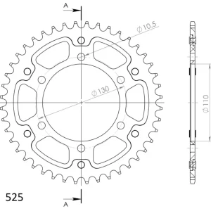 Rozeta SUPERSPROX STEALTH RST-480:44-SLV stříbrná 44 zubů, 525 Aktuální