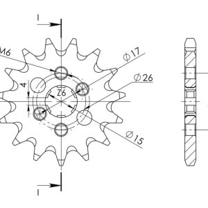 Řetězové kolečko SUPERSPROX CST-252:12 12 zubů, 420 Akce