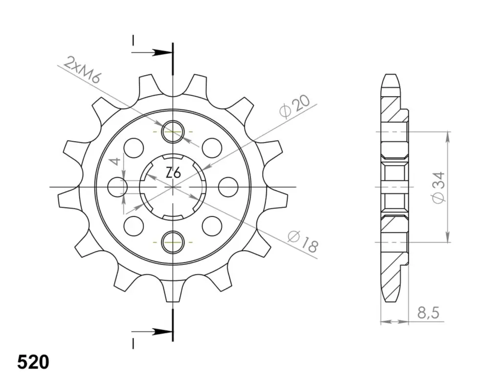 Autentický Řetězové kolečko SUPERSPROX CST-270:11 11 zubů, 520