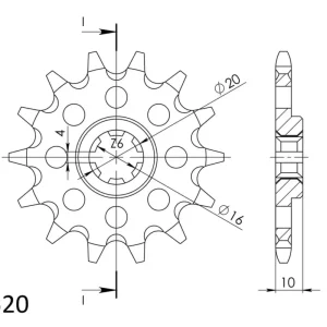 Řetězové kolečko SUPERSPROX CST-411:14 14 zubů, 520 Cenová Bomba