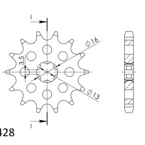 Autentický Řetězové kolečko SUPERSPROX CST-542:13 13 zubů, 428