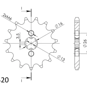 Řetězové kolečko SUPERSPROX CST-563:16 16 zubů, 420 Pouze Dnes