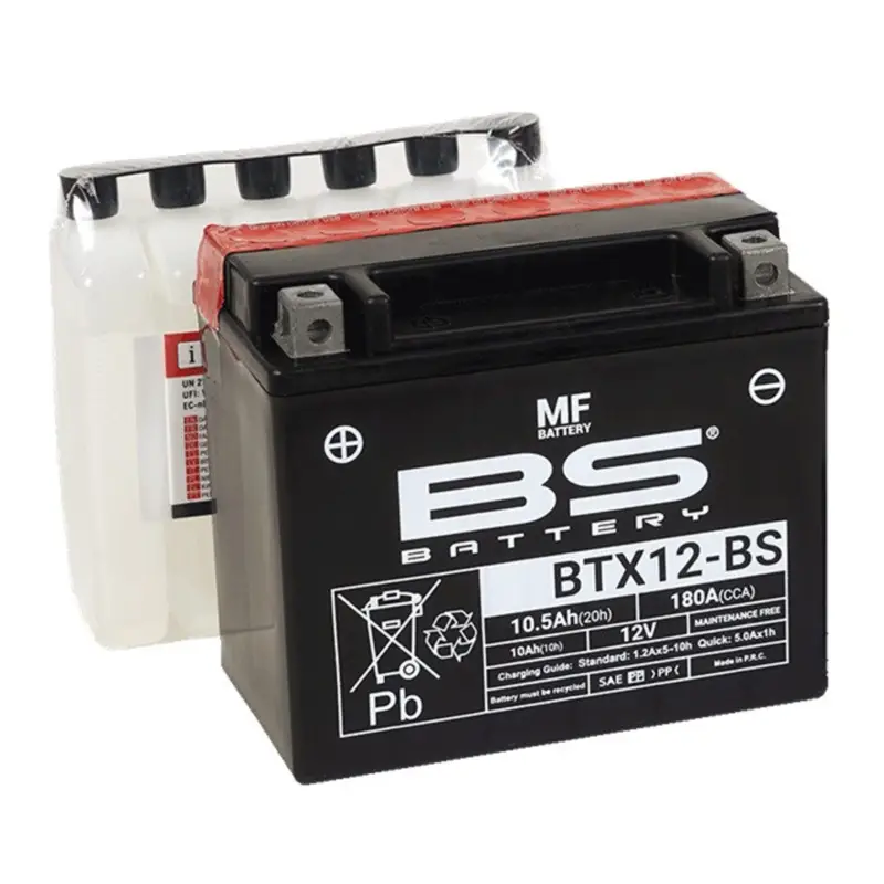 Bezúdržbová motocyklová baterie BS-BATTERY BTX12-BS (YTX12-BS) Originální