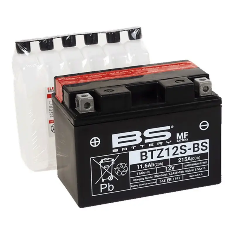 Bezúdržbová motocyklová baterie - max. 20° náklon BS-BATTERY BTZ12S-BS (YTZ12S-BS) Akční Cena