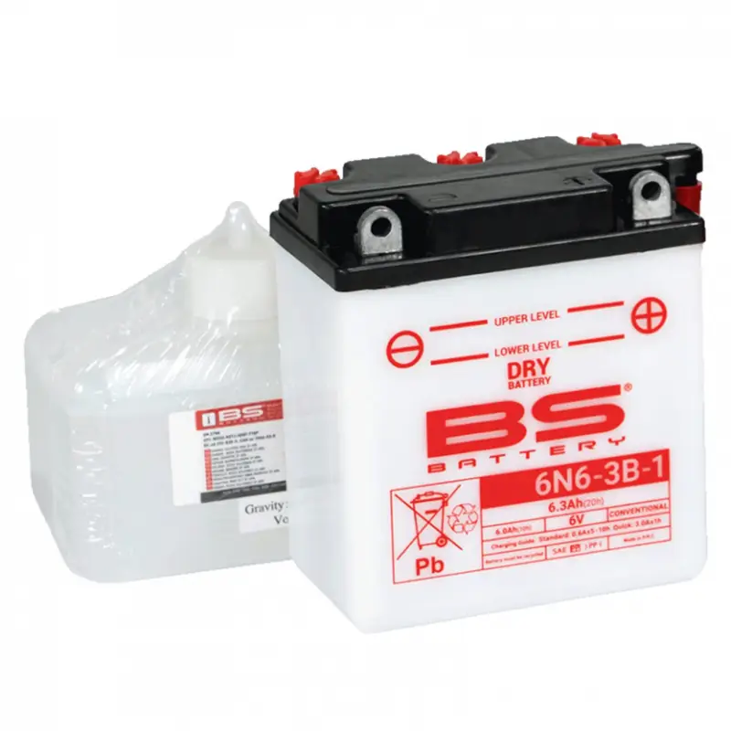 Sleva Konvenční motocyklová baterie BS-BATTERY 6N6-3B-1 Včetně balení kyseliny