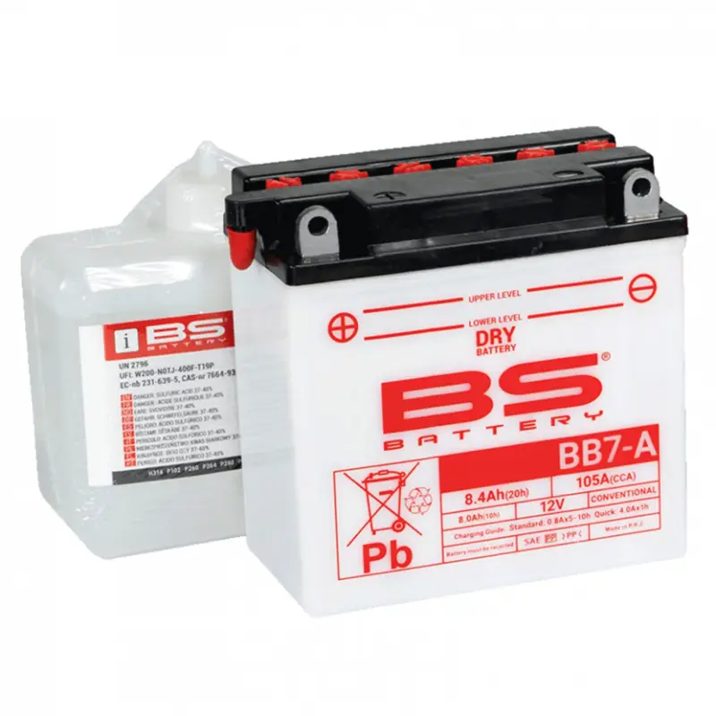 Výhodná Nabídka Konvenční motocyklová baterie BS-BATTERY BB7-A (YB7-A) Včetně balení kyseliny