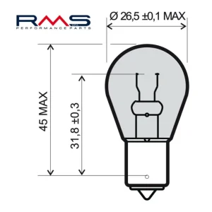 Přední světlo RMS 246510195 BA15S S25 12V 21W Cenová Bomba