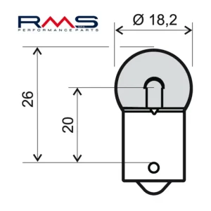 Žárovka RMS 246510225 12V 5W, R5W BA15S bílá Finální Výprodej
