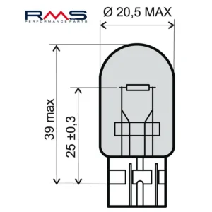 Levný Žárovka RMS 246510395 12V 21W, T20 oranžová