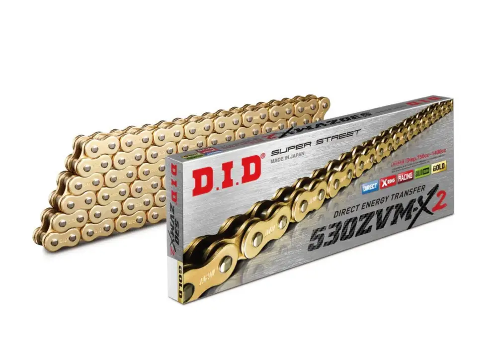 Rychlé Dodání ZVM-X série X-Kroužkový řetěz D.I.D Chain 530ZVM-X2 1920 článků Zlatá/Zlatá