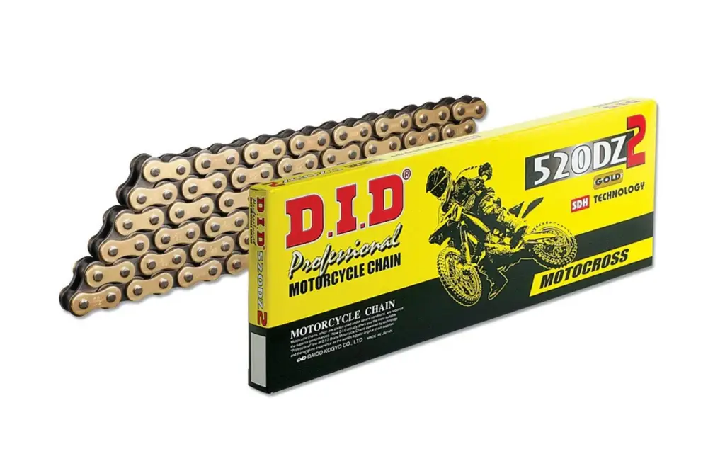 Tovární Cena Motokrosový závodní řetěz D.I.D Chain 520DZ2 SDH 1920 článků Zlatá/Černá