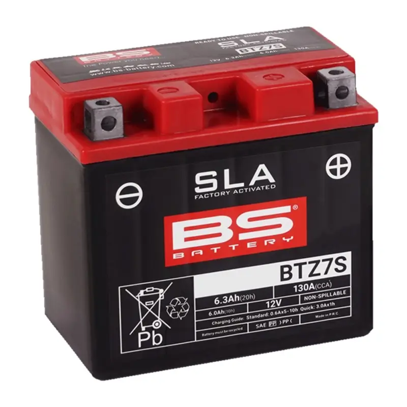 Továrně aktivovaná motocyklová baterie BS-BATTERY BTZ7S (YTZ7S) SLA Přímo Od Výrobce