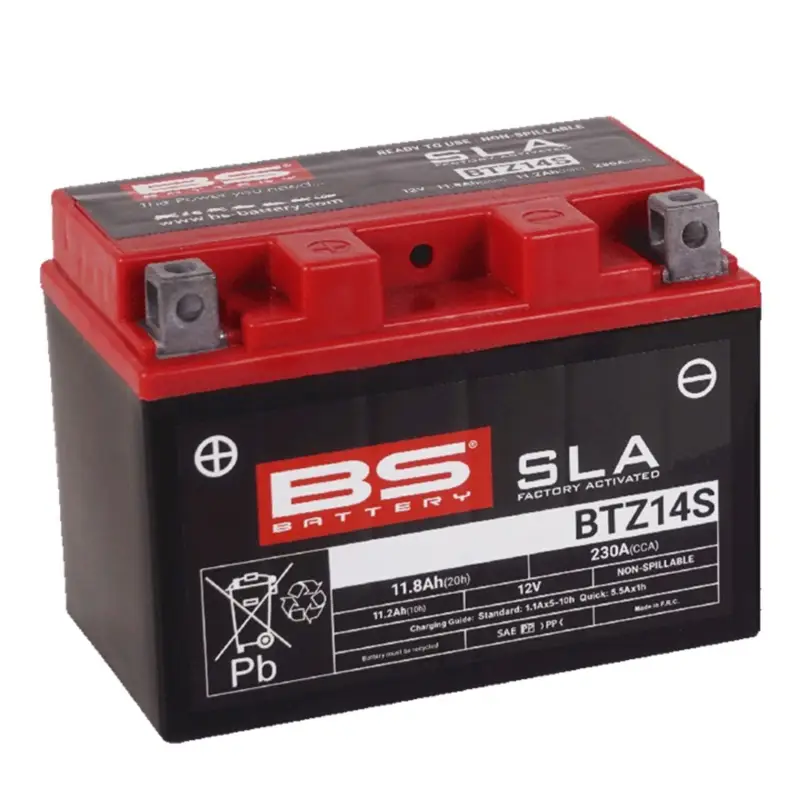 Továrně aktivovaná motocyklová baterie BS-BATTERY BTZ14S (YTZ14S) SLA Nejlepší Cena