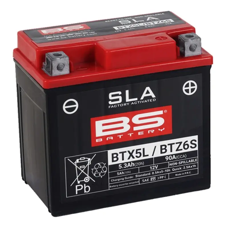 Továrně aktivovaná motocyklová baterie BS-BATTERY BTX5L (FA) (YTX5L (FA)) SLA Nejprodávanější