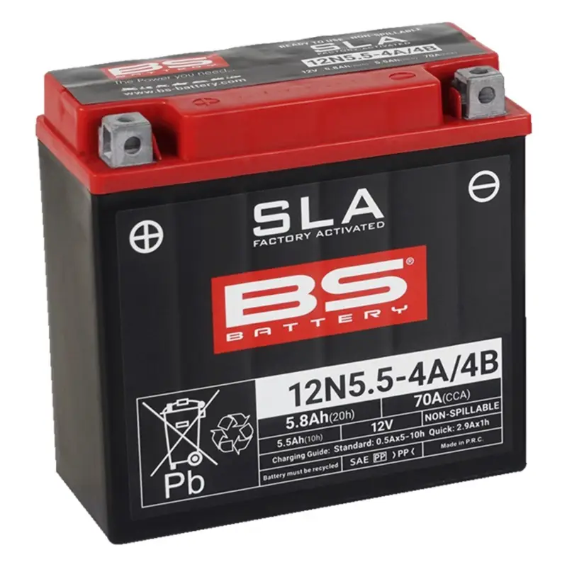 Víkendová Akce Továrně aktivovaná motocyklová baterie BS-BATTERY 12N5.5-4A (FA) SLA