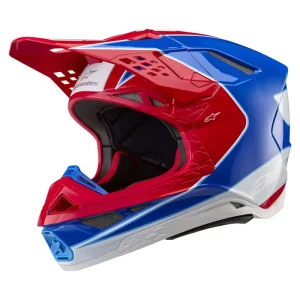 Přilba ALPINESTARS SUPERTECH S-M10 AEON (červená fluo/modrá) 2024 Vrácení Zdarma