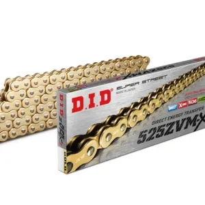 ZVM-X série X-Kroužkový řetěz D.I.D Chain 525ZVM-X2 116 článků Zlatá/Zlatá Nakupujte Hned