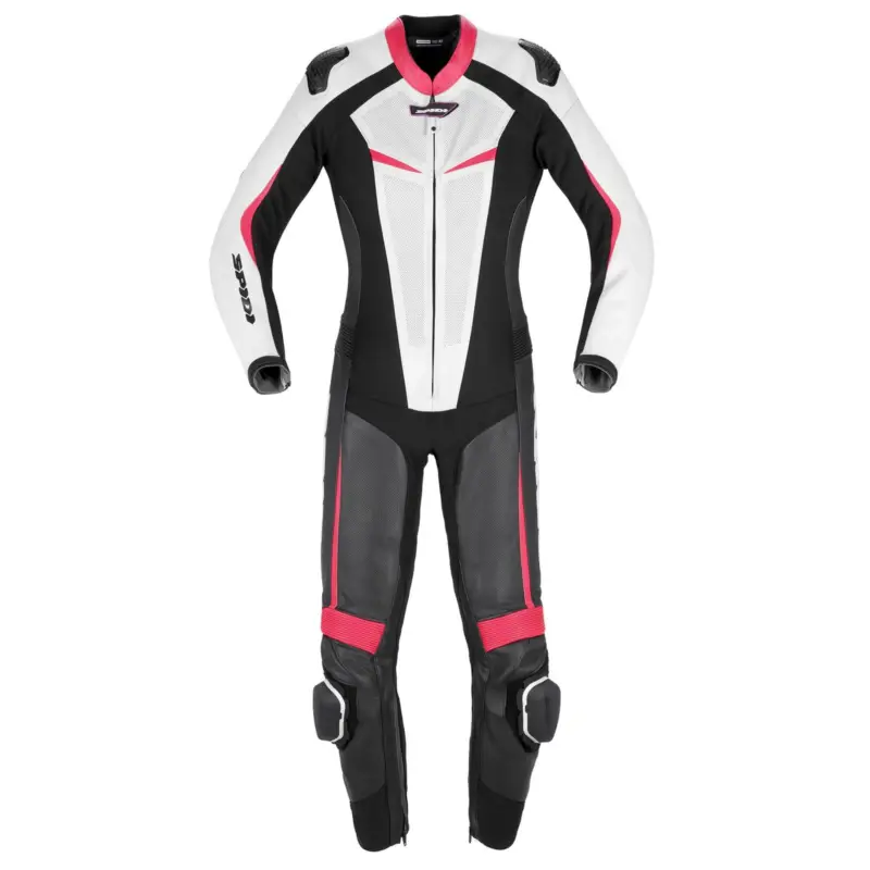 Must-Have jednodílná kombinéza TRACK LADY PERFORATED PRO, SPIDI, dámská (černá/bílá/růžová)