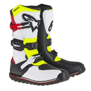 Akční Nabídka ALPINESTARS boty TECH TRIAL (bílá/červená/žlutá fluo/černá)