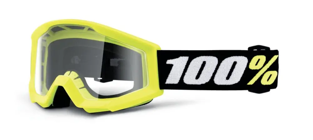Dětské motokrosové brýle STRATA MINI YELLOW, 100% ŽLUTÁ, ČIRÉ PLEXI) Horká Nabídka