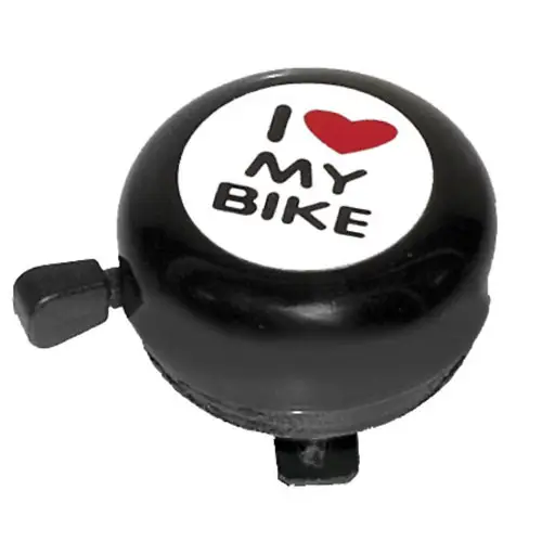 zvonek M-Wave I love my bike - černý Finální Výprodej