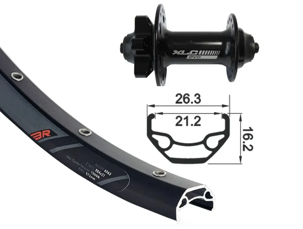kolo zapletené 26“ XLC Rodi Black Rock disk 559-21 přední 32 děr Niro Aktuální