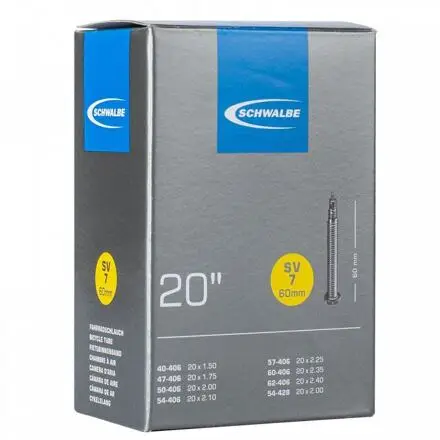Vysoce Kvalitní duše SCHWALBE SV7 20"x1.50-2.40 (40/62-406) SV/60mm