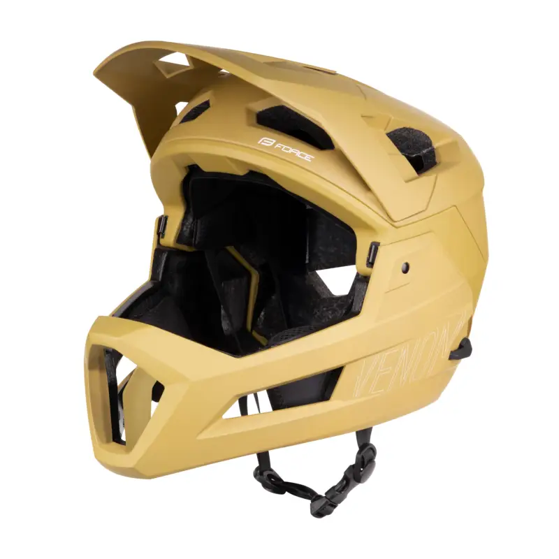 přilba FORCE VENOM downhill, hnědá L-XL Nejlepší Volba
