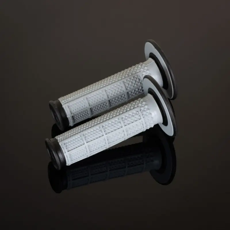 RENTHAL gripy MX DUAL COMPOUND TAPERED HALF WAFFLE, dvousložkový, barva šedá/černá Cenově Výhodný