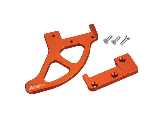 ACCEL hliníkový kryt zadního brzdového kotouče KTM SX/SXF 04-18, EXC/EXCF 04-19 barva oranžová Vysoce Kvalitní
