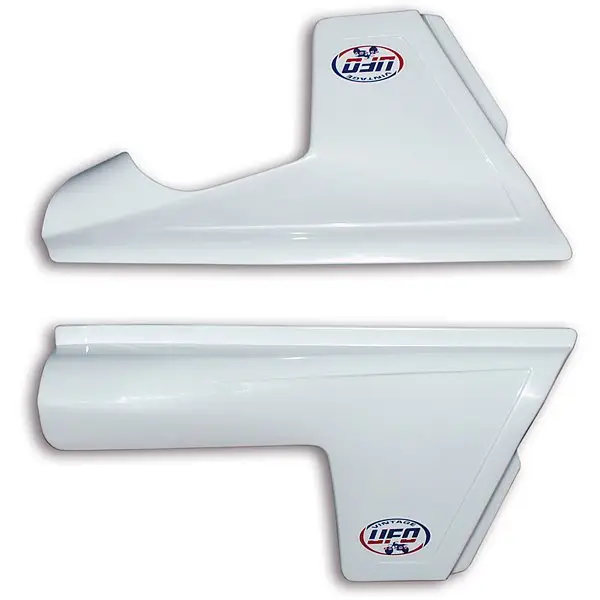 Cenová Bomba UFO boční tabulky na startovací číslo KTM 125/250/350/390/420/495 81-82 barva bílá