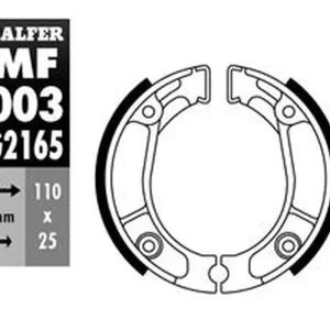 Značkový GALFER brzdové čelisti zadní SH304 HONDA CB 50 75-95, MBX 50/80 81-, NSR 50 88-93, XL 125 85-97, XL 200 83-, XR 125 03-, XR 600R 84-90