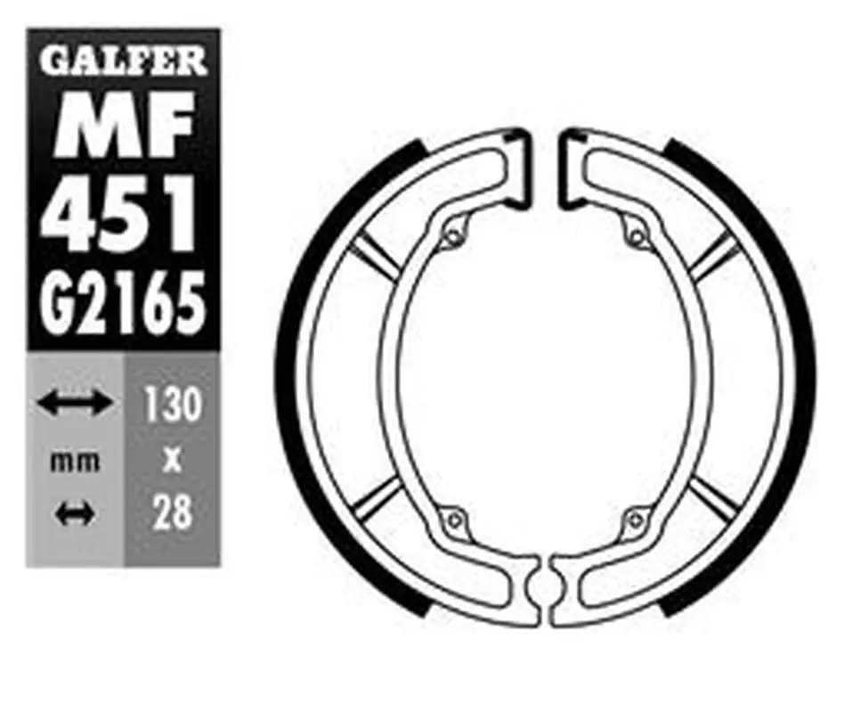GALFER brzdové čelisti zadní SH506 YAMAHA DT 125LC 84-, DT 80LC 85-88, RD 125LC 82-86, SR 250 80-97, TT 250/350 86-92, TT 600 87-92, TZR 80/125 87-91, XT 350 85-90, XV 250 VIRAGO 89-00, YZ 250 86-87, YFM 80 85-92 Nejlepší Volba