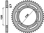 Nová Kolekce PBR zadní řetězové kolečko 859 37 C45 YAMAHA SRX 600 86-94 (řetěz 520) (JTR846.37) (MADE IN ITALY)
