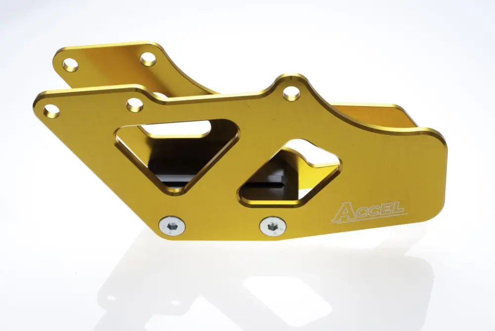 ACCEL vodítko řetězu kompletní YAMAHA YZ 97-07, YZF 98-06, SUZUKI RMZ 250 07-16, RMZ 450 05-16, DRZ 400 barva zlatá Nejlepší Volba