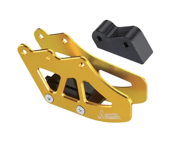 Zlevněný ACCEL vodítko řetězu kompletní KAWASAKI KX125/250 97-06, KXF250 04-05, SUZUKI RMZ 250 04-06 barva zlatá