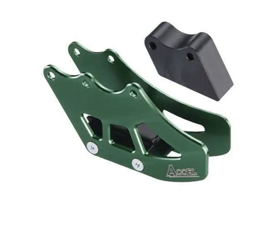 Finální Výprodej ACCEL vodítko řetězu kompletní KAWASAKI KX125/250 97-06, KXF250 04-05, SUZUKI RMZ 250 04-06 barva zelená