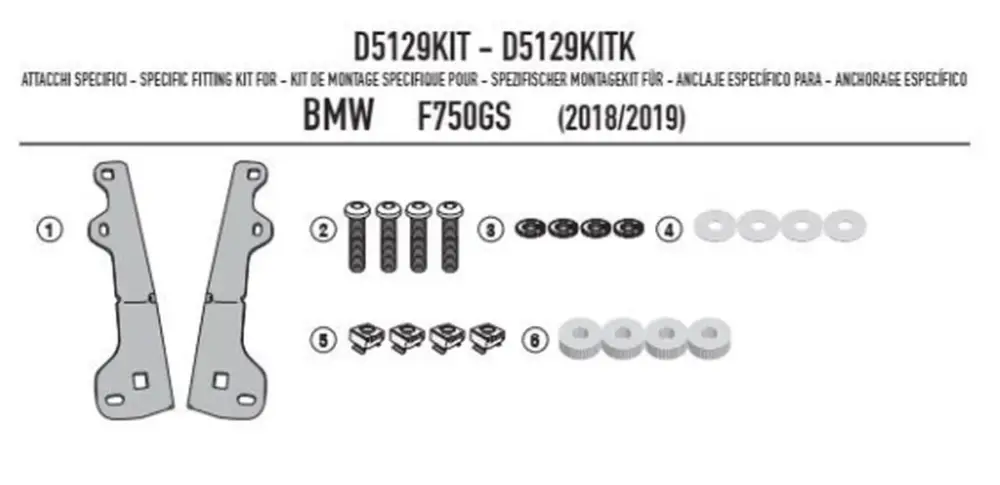 Cenově Výhodný KAPPA upevnění plexi KD5127S, KD5127ST a KAF5127 BMW F 750GS (18-23) F 800 GS (24-25)