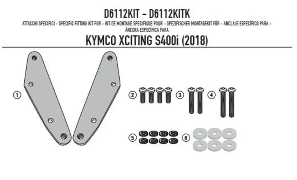 KAPPA upevnění plexi KD6104ST KYMCO XCITING S400I 18-24 Víkendová Akce
