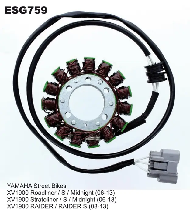 ELECTROSPORT vinutí alternátoru (stator) YAMAHA XV 1900 ROADLINER / STRATOLINER / MIDNIGHT (06-13) Akce