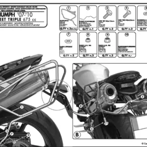 Přímo Od Výrobce KAPPA nosič pod boční brašny TRIUMPH STREET TRIPLE 675 (07-12) - také pod kufry RA314 EASY LOCK