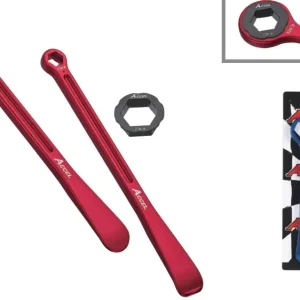 ACCEL sada montážních pák na pneumatiky (23+24cm) ALU7075 kované s klíči 10,13,27,32 mm barva oranžová Horká Nabídka