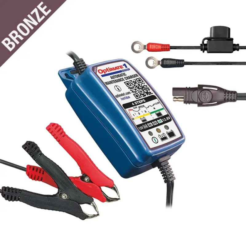 OPTImate nabíječka akumulátorů OPTImate 1 DUO 12V / 12.8V / 13.2V 0.6A 2-20AH, AGM / GEL / STD / LIFEPO4, SAE (EL) (24) (TM402-D) Vrácení Zdarma