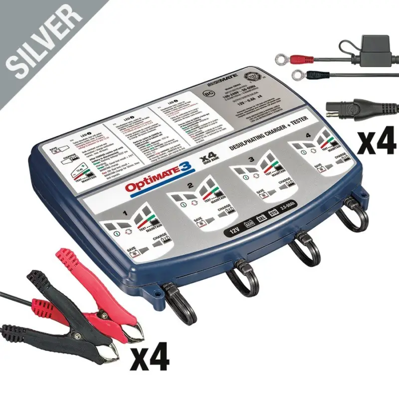 Časově Omezené OPTImate nabíječka akumulátorů OPTImate 3 12V 0.8A 3-40AH, AGM / GEL / STD, SAE ( na 4 akumulátory ) (EL) (6) (TM454)