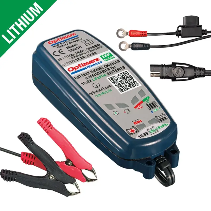 OPTImate nabíječka akumulátorů OPTImate LITHIUM 4S 12.8V / 13.2V 0.8A, 1-10AH, LIFEPO4 / LFP, SAE (EL) (24) (TM470) Bezpečná Platba
